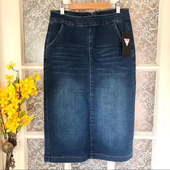 BE-GIRL Dresses & Skirts - Modest Denim Below The Knee Skirt NEW